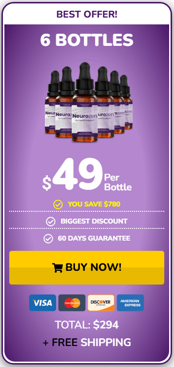 neurozen 6 bottles price